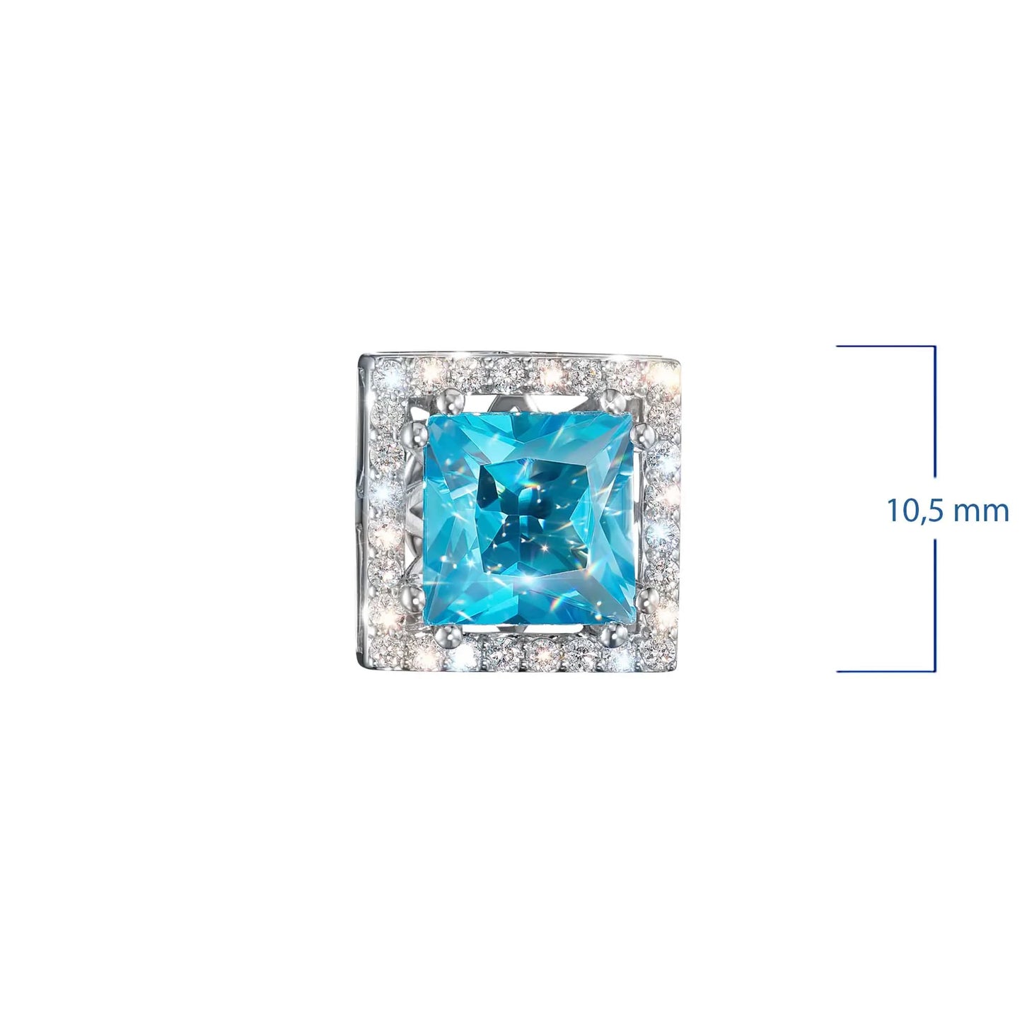 14K White Gold Earring Studs with Topaz and Lab-Created Diamonds 4.720 CT.TW