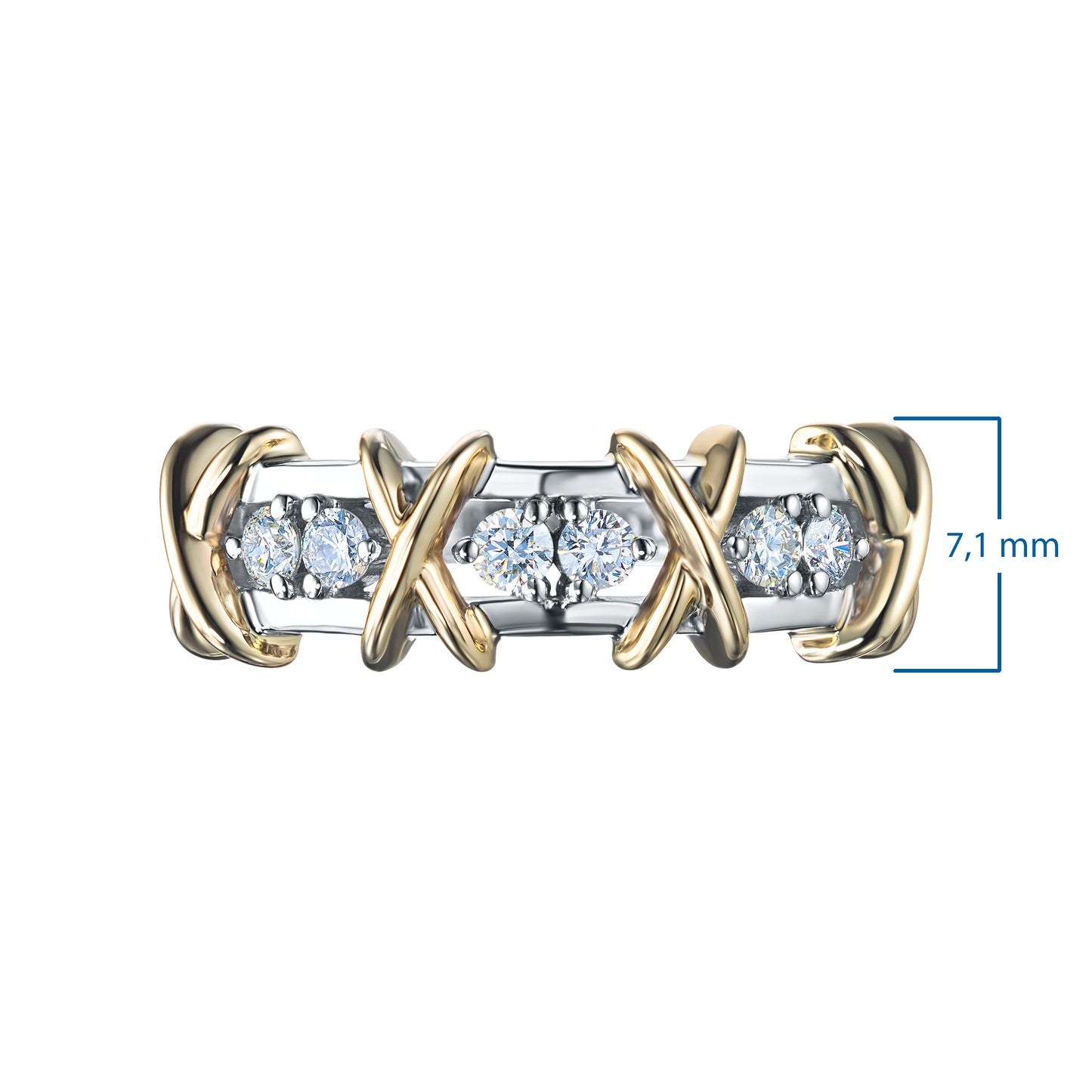 14K White-yellow Gold Ring with Lab-Created Diamonds 0.270 CT.TW