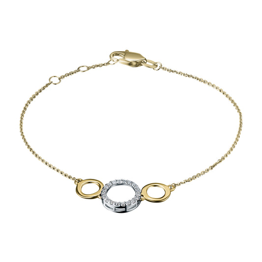 14K White-yellow Gold Bracelet with Lab-Created Diamonds 0.240 CT.TW