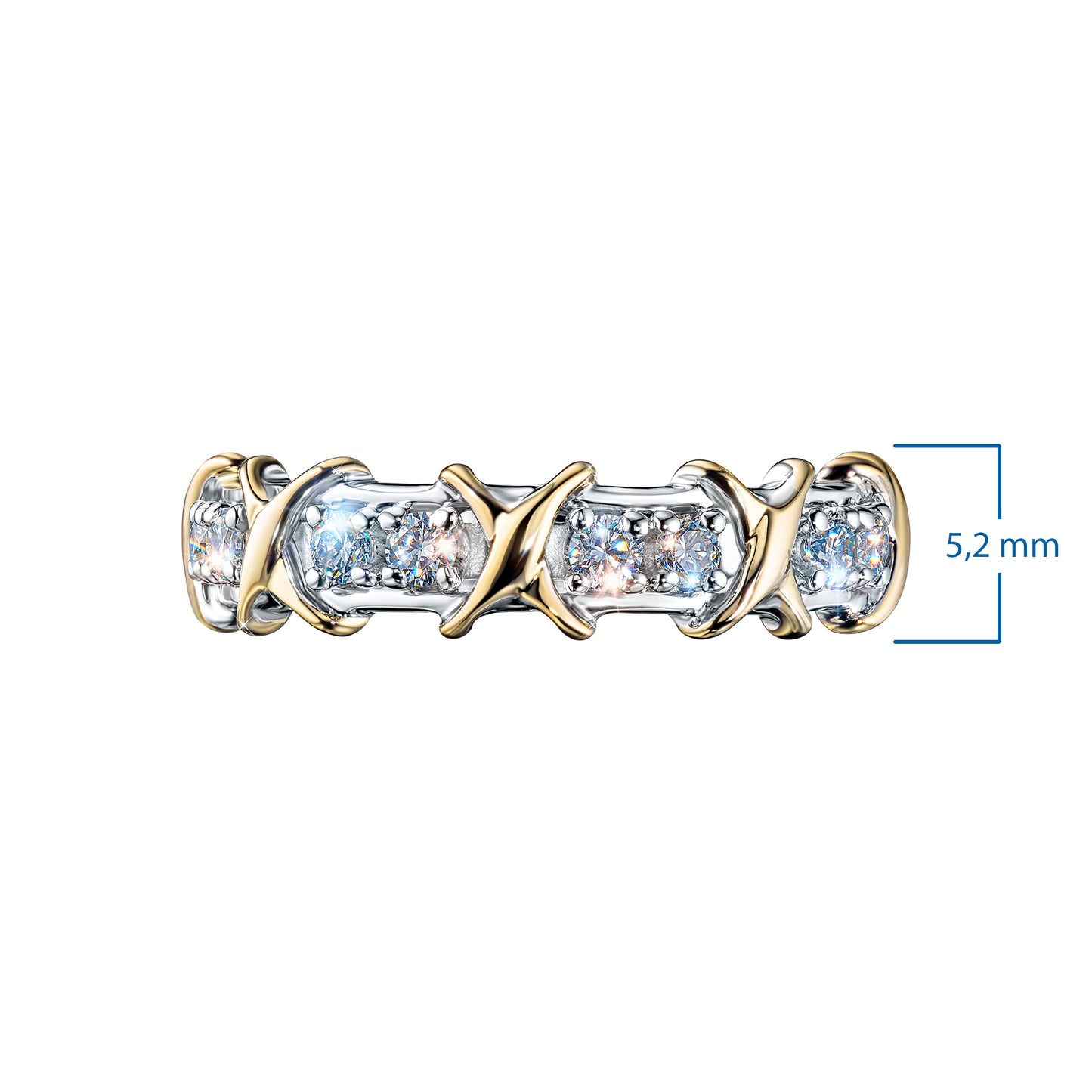 14K White-yellow Gold Ring with Lab-Created Diamonds 0.620 CT.TW