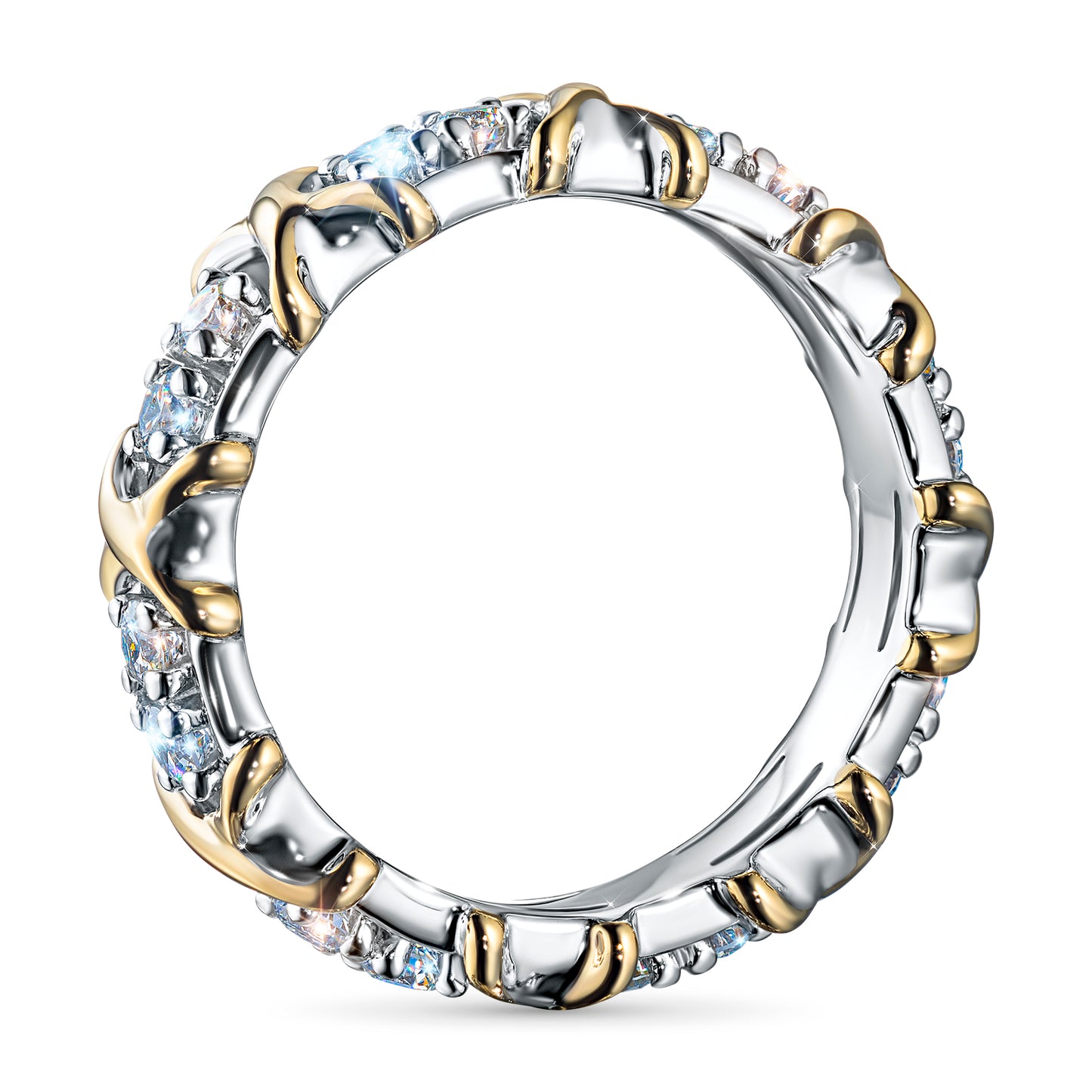 14K White-yellow Gold Ring with Lab-Created Diamonds 0.620 CT.TW