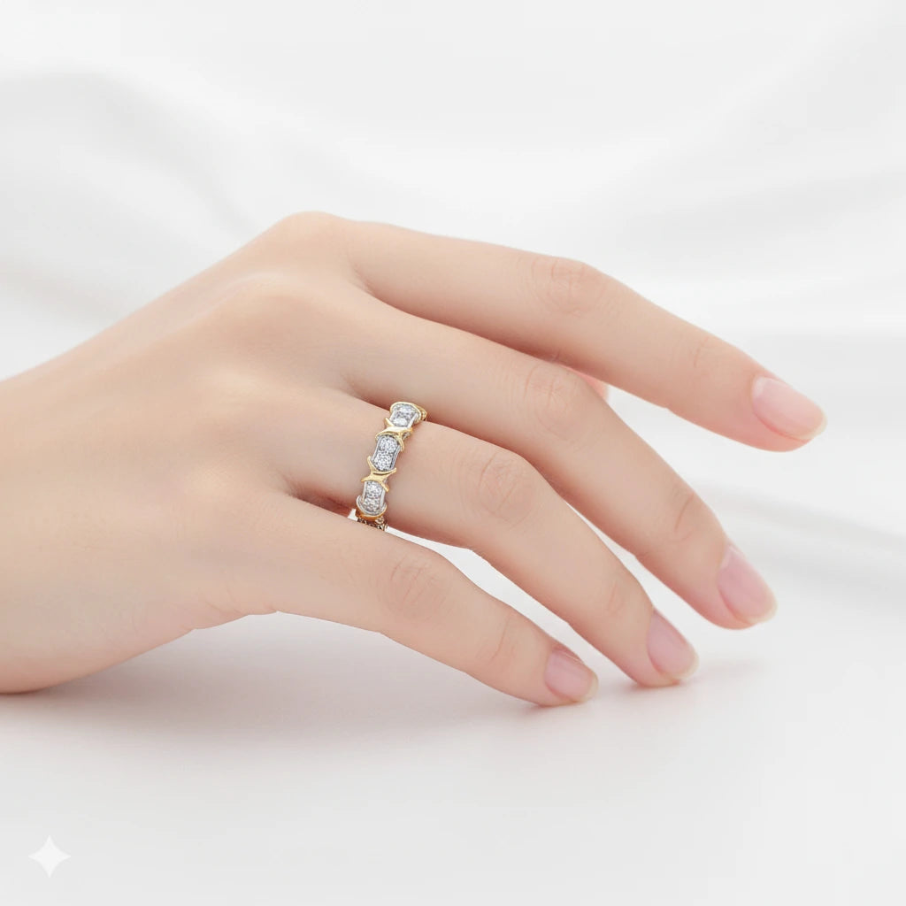 14K White-yellow Gold Ring with Natural Diamonds 8.690 CT.TW