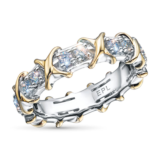 14K White-yellow Gold Ring with Natural Diamonds 8.690 CT.TW