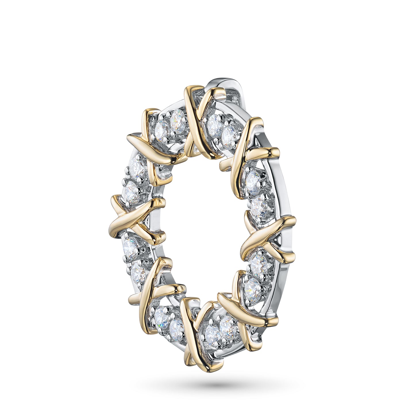 14K White-yellow Gold Pendant with Lab-Created Diamonds 0.710 CT.TW