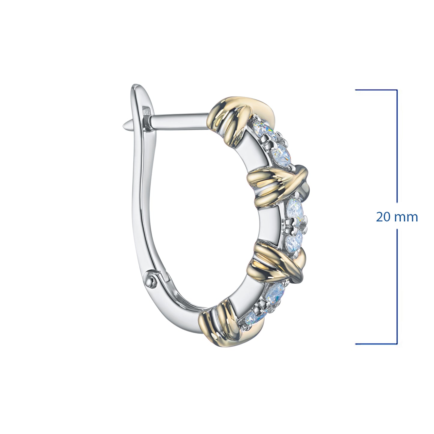 14K White-yellow Gold Earrings with Lab-Created Diamonds 0.530 CT.TW