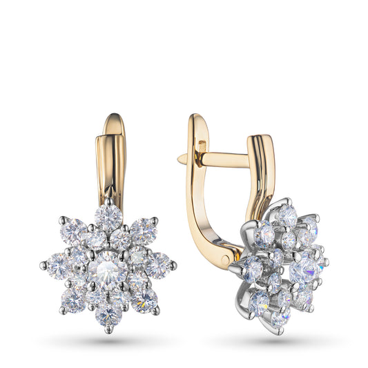 14K White-yellow Gold Earrings with Lab-Created Diamonds 1.750 CT.TW