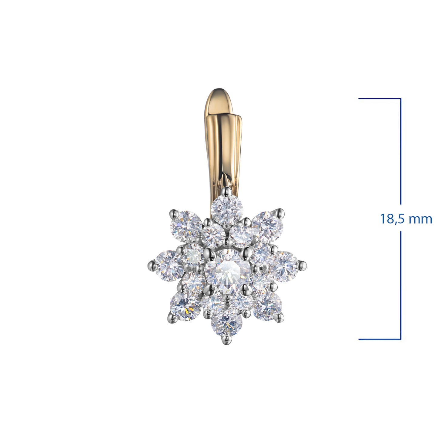 14K White-yellow Gold Earrings with Lab-Created Diamonds 1.750 CT.TW