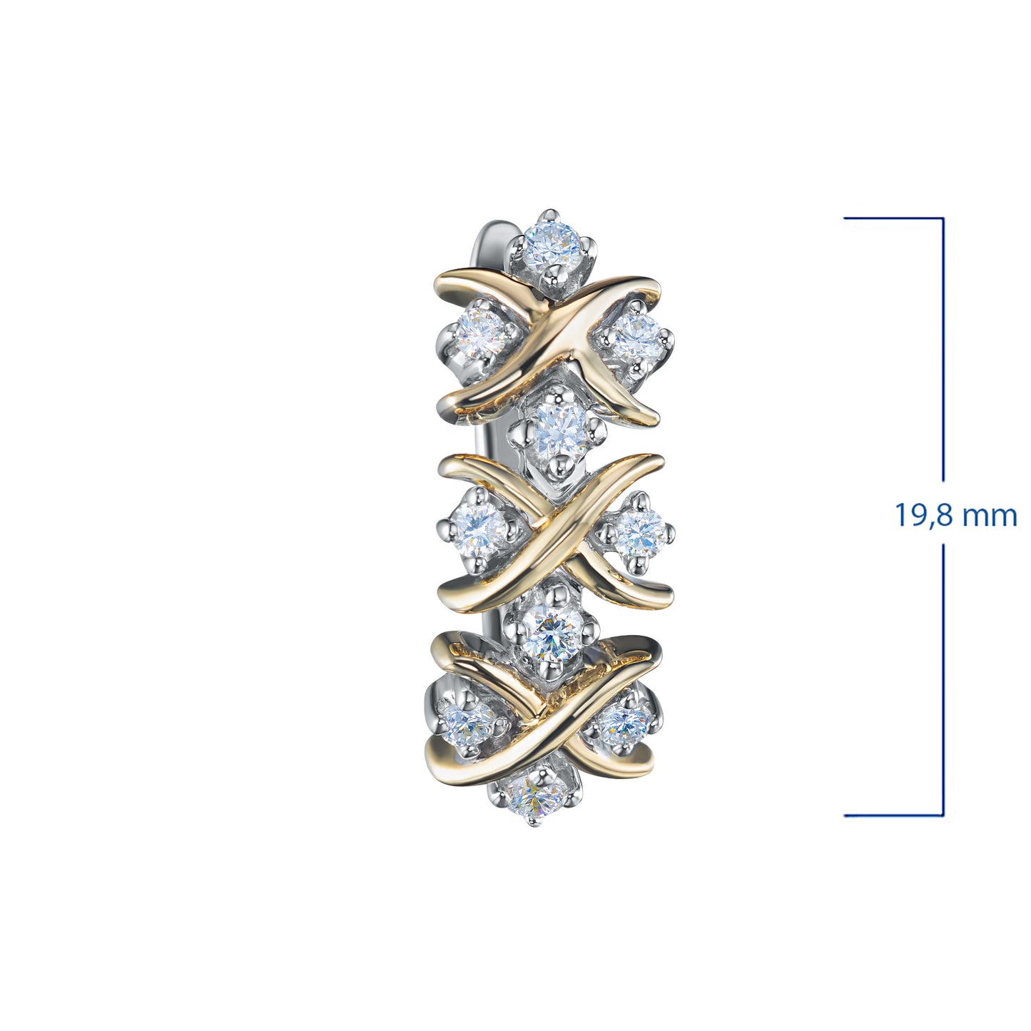 14K White-yellow Gold Earrings with Lab-Created Diamonds 0.600 CT.TW
