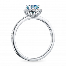 Valkokultainen sormus kasvatetut timantit