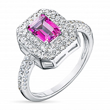 Sormus timanttikoru ja topaasin kanssa