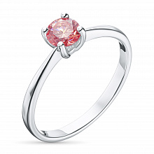 Valkokultainen sormus jossa kasvanut timantti