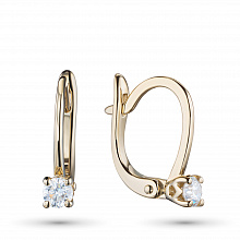 Keltakultainen korvakoru timanttikoru