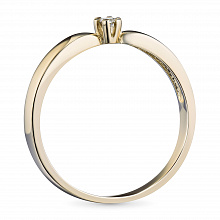 Keltakultainen sormus timanttikoru