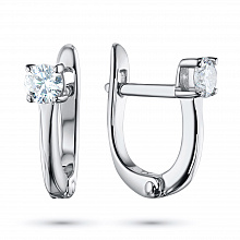 Valkokultainen korvakoru timanttikoru