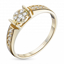 Keltakultainen sormus timanttikoru