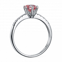 Valkokultainen sormus kasvatetut timantit