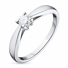 Valkokultainen sormus timanttikoru