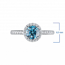 Valkokultainen sormus kasvatetut timantit