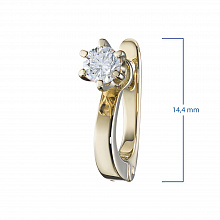 Keltakultainen korvakoru timanttikoru