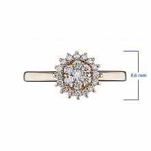 Punakultaiset sormus timanttikoru