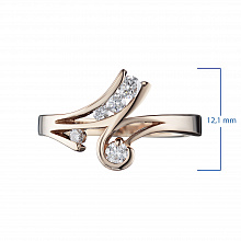 Punakultaiset sormus timanttikoru