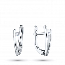 Hopeinen korvakoru timanttikoru