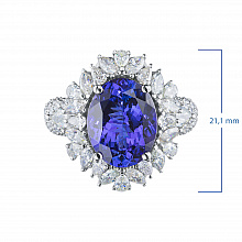 Sormus timanttikoru ja tansaniitilla