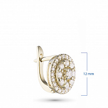 Keltakultainen korvakoru kasvatetut timantit