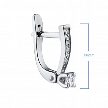 Valkokultainen korvakoru timanttikoru