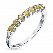 Valkokultainen sormus kasvatetut timantit