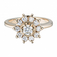 Punakultaiset sormus timanttikoru