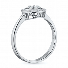 Valkokultainen sormus timanttikoru