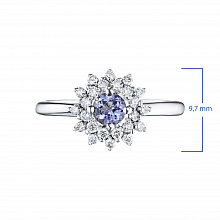 Sormus timanttikoru ja tansaniitilla