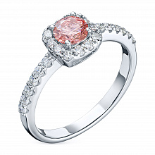 Valkokultainen sormus kasvatetut timantit