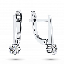 Valkokultainen korvakoru timanttikoru