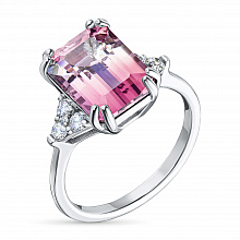 Valkokultainen sormus timanttikoru