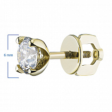 Keltakultainen pysetit timanttikoru