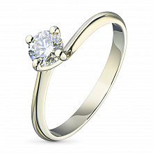 Keltakultainen sormus timanttikoru