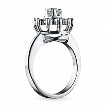 Valkokultainen sormus timanttikoru