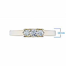 Keltakultainen sormus timanttikoru