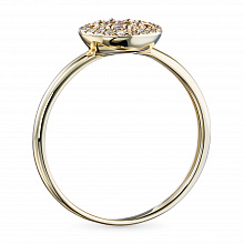 Keltakultainen sormus timanttikoru