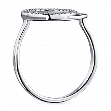 Valkokultainen sormus timanttikoru