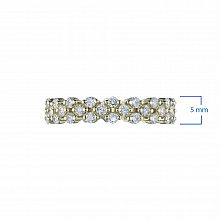 Keltakultainen sormus timanttikoru