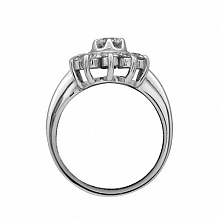 Valkokultainen sormus timanttikoru