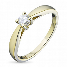 Keltakultainen sormus timanttikoru