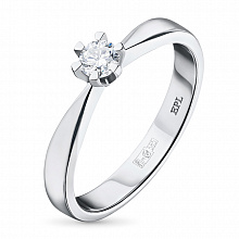 Valkokultainen sormus timanttikoru