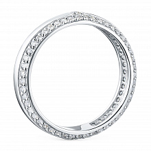 Valkokultainen sormus timanttikoru