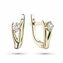 Keltakultainen korvakoru timanttikoru