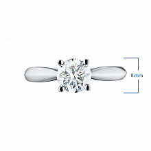 Valkokultainen sormus timanttikoru