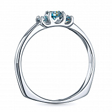 Valkokultainen sormus kasvatetut timantit